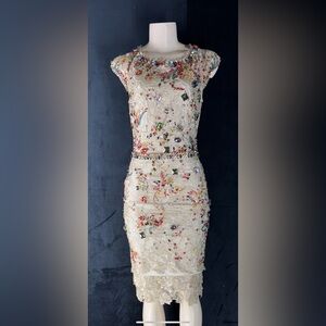 Embellished Cream Dress by Mandalay